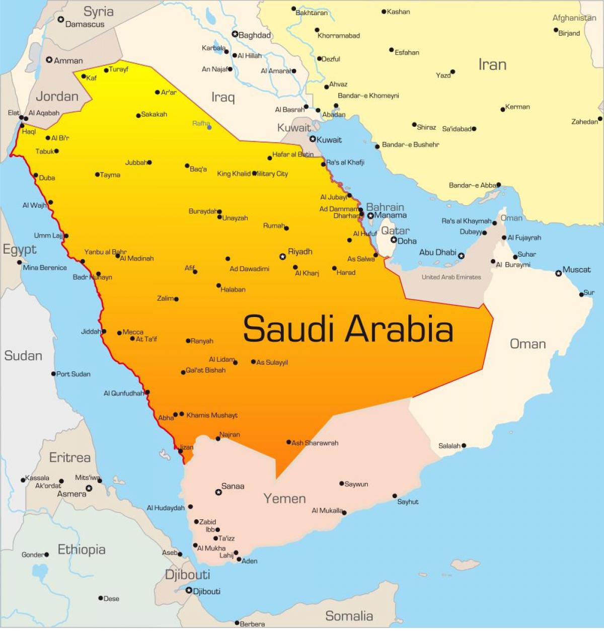 Mekka, saudi-Arabien Karte