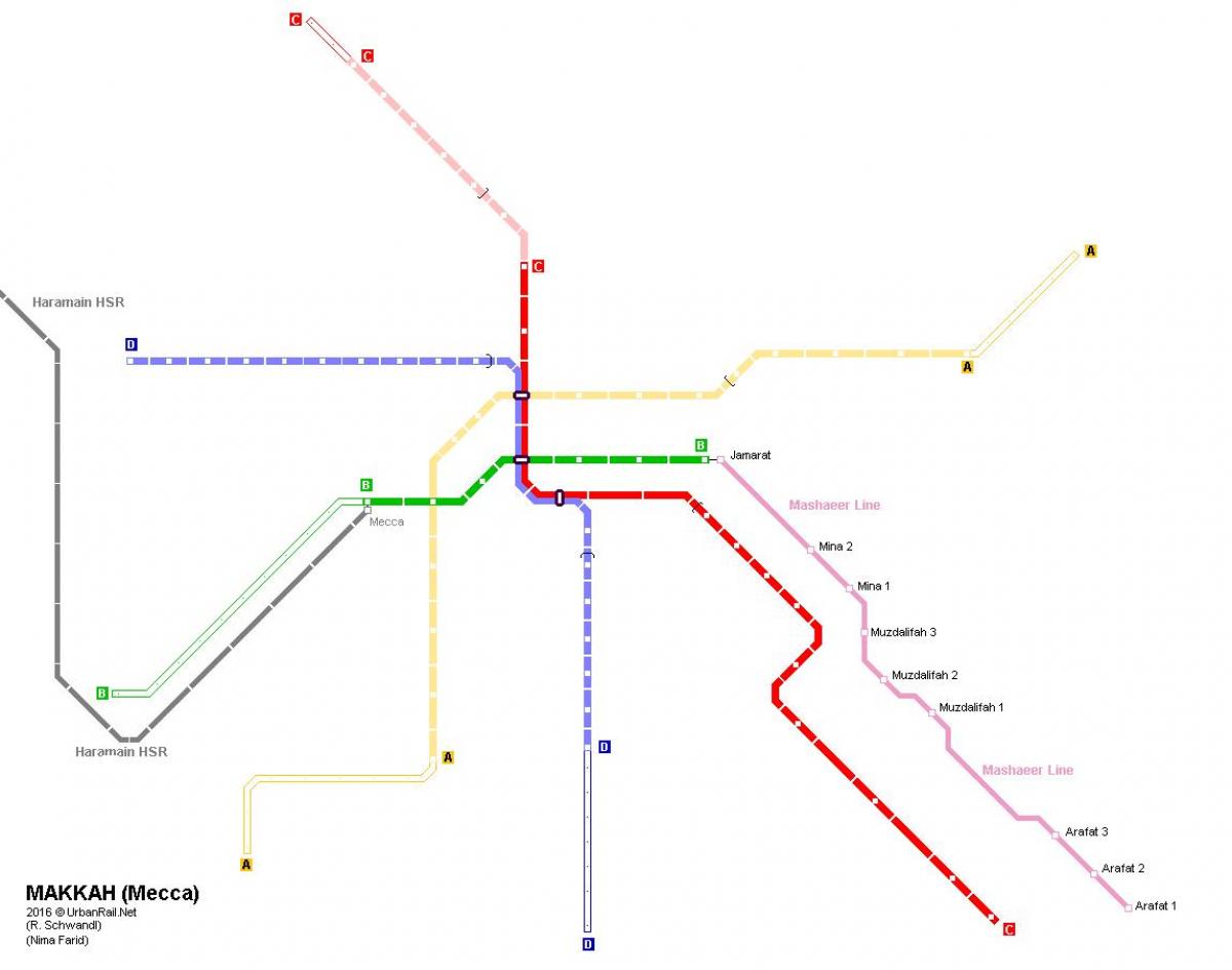 Karte von Mekka metro 