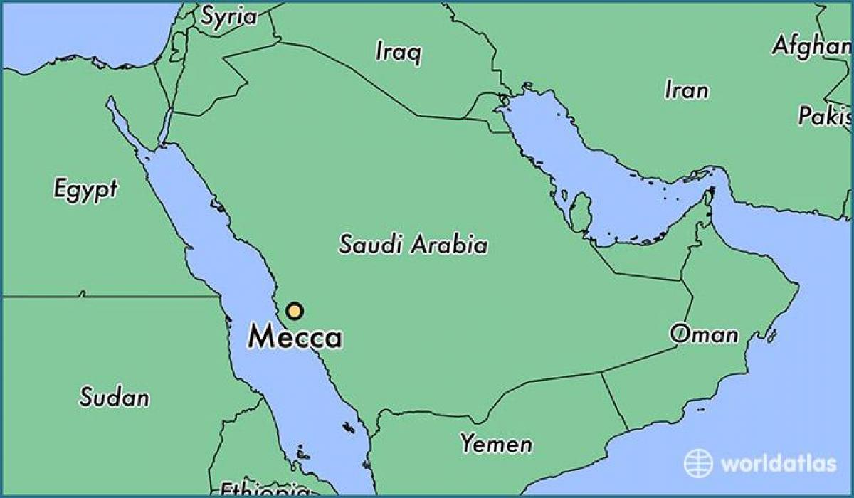 Karte von Mekka - die Stadt Mekka-Karte (Saudi-Arabien)