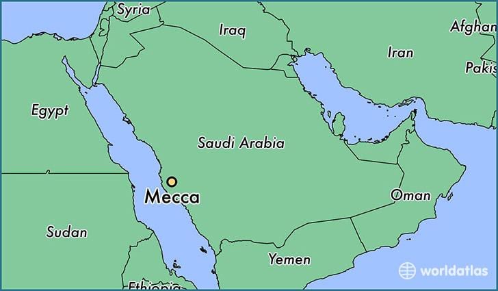 Makkah auf der Karte