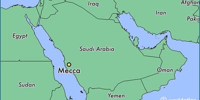 Makkah auf der Karte